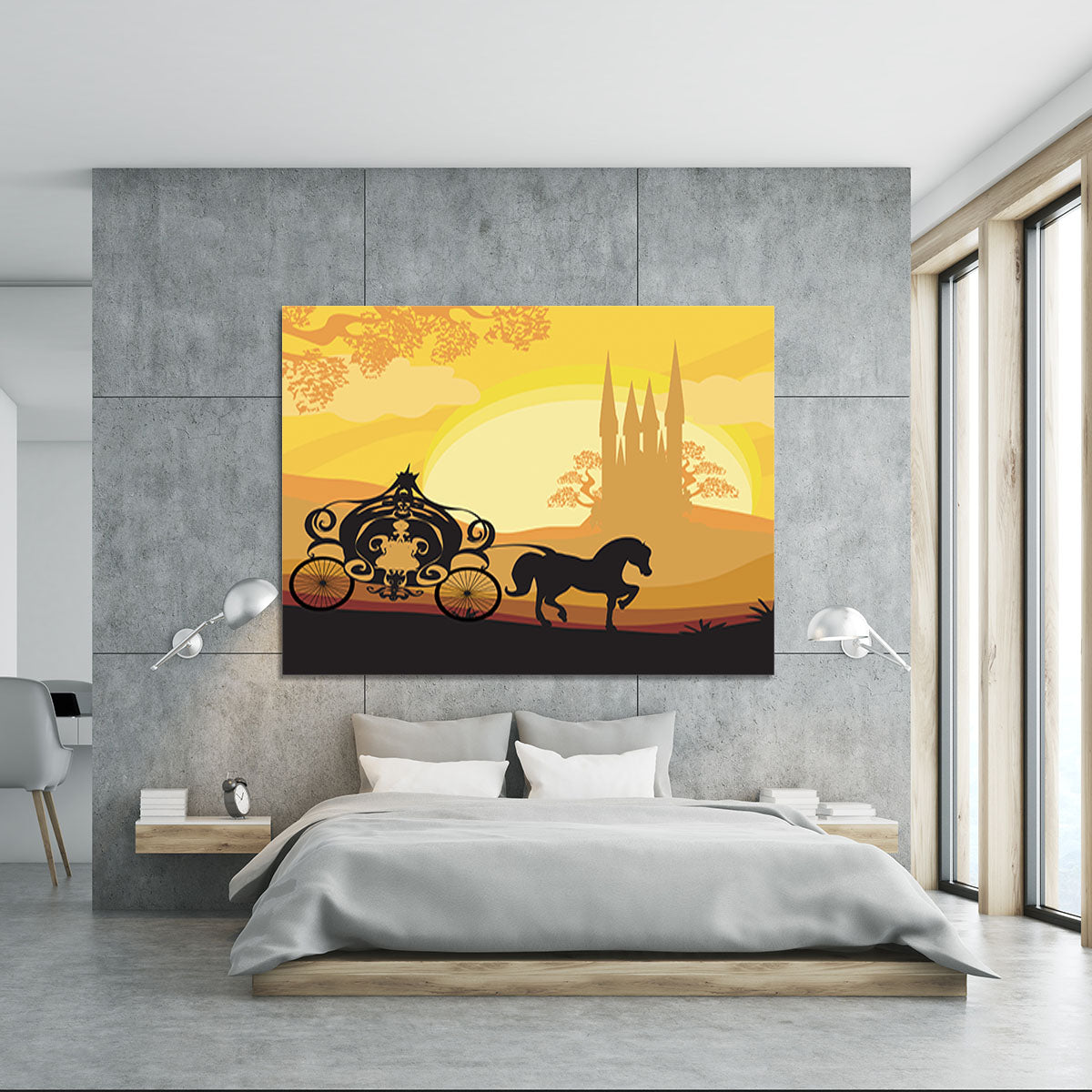 Silhouette of a horse carriage Canvas Print or Poster - Canvas Art Rocks - 5