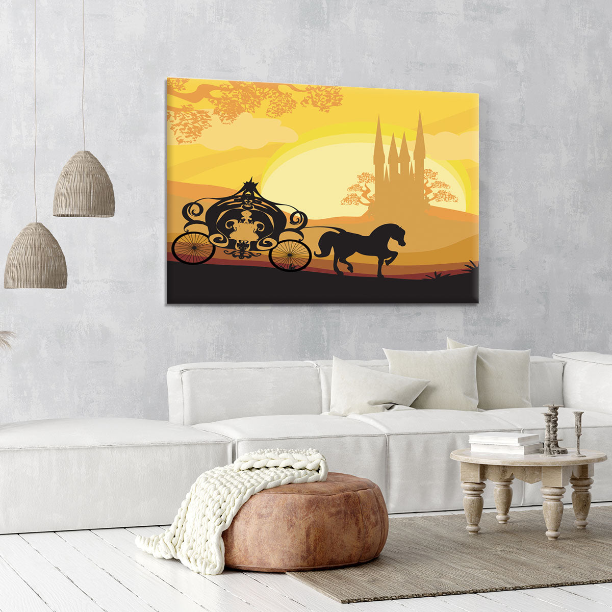 Silhouette of a horse carriage Canvas Print or Poster - Canvas Art Rocks - 6