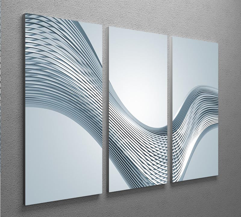 Silver Wave 3 Split Panel Canvas Print - Canvas Art Rocks - 2