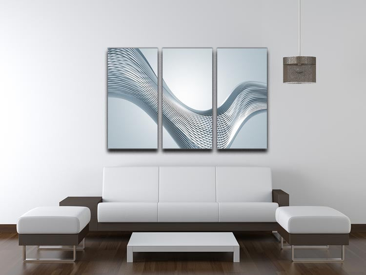 Silver Wave 3 Split Panel Canvas Print - Canvas Art Rocks - 3