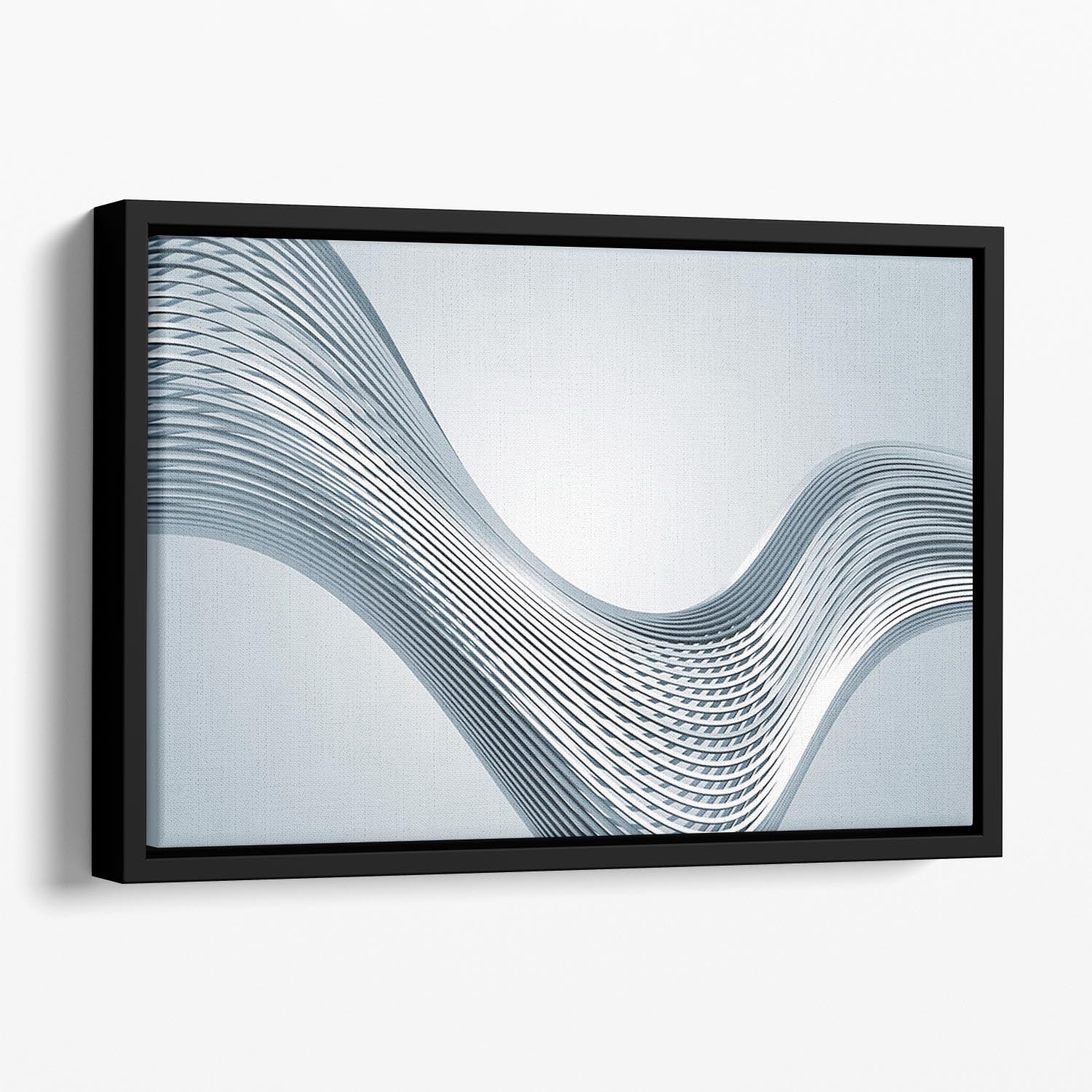 Silver Wave Floating Framed Canvas - Canvas Art Rocks - 1