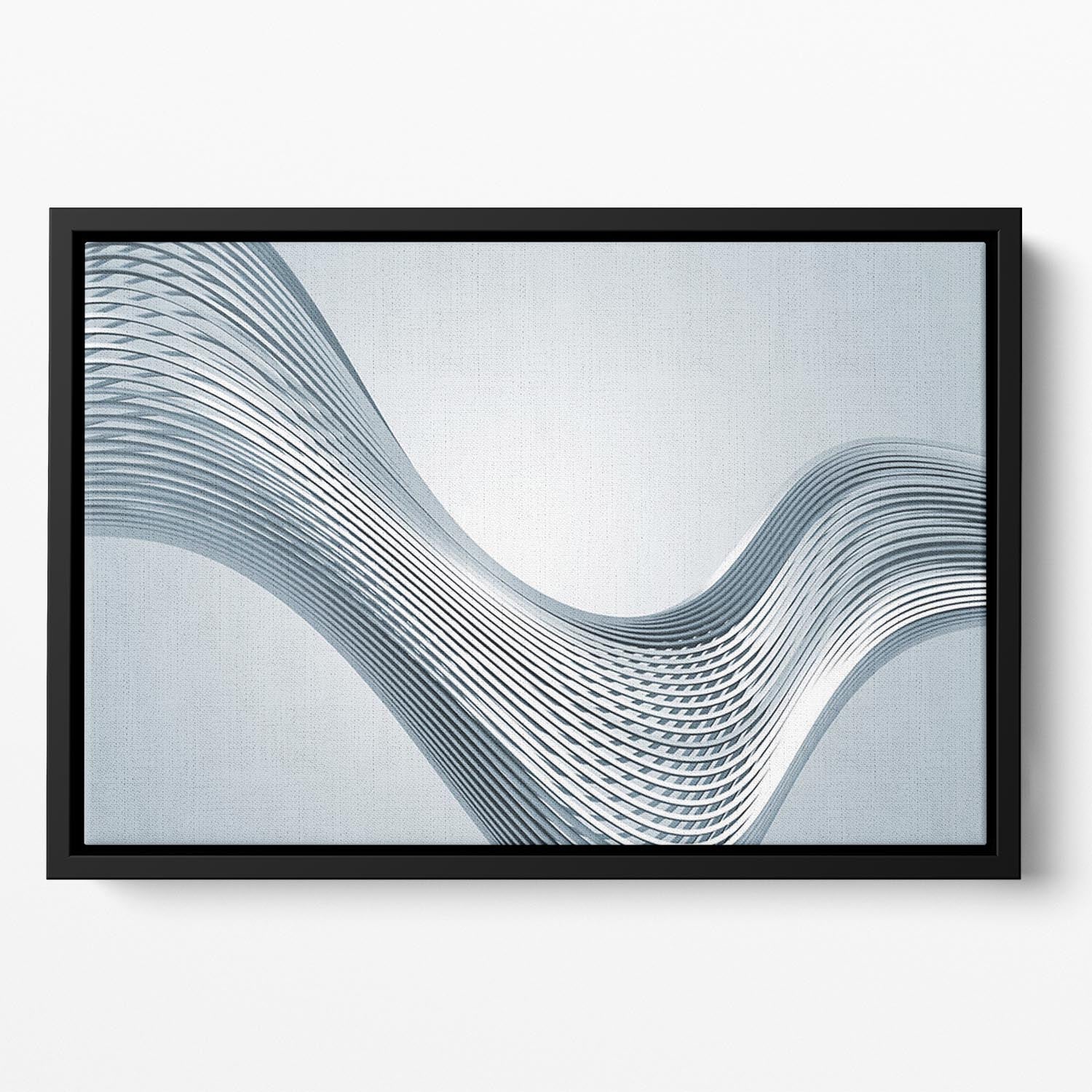 Silver Wave Floating Framed Canvas - Canvas Art Rocks - 2