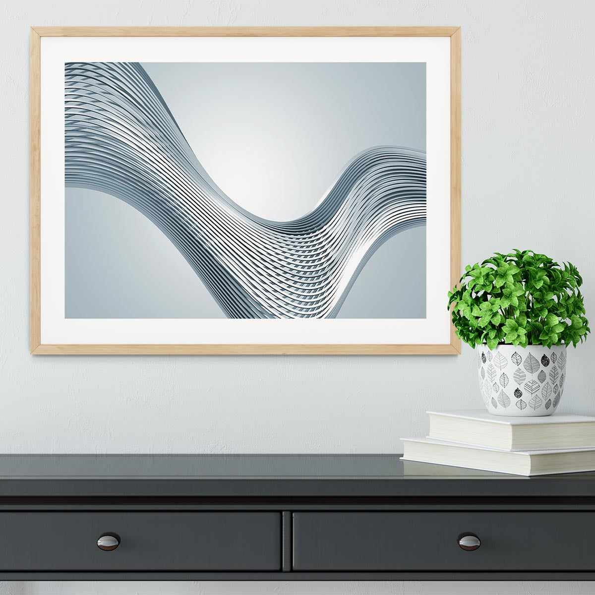 Silver Wave Framed Print - Canvas Art Rocks - 3
