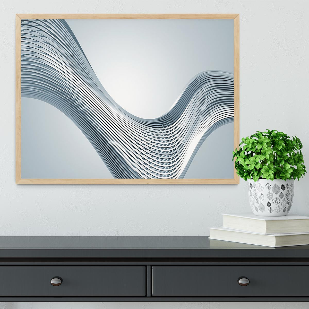 Silver Wave Framed Print - Canvas Art Rocks - 4
