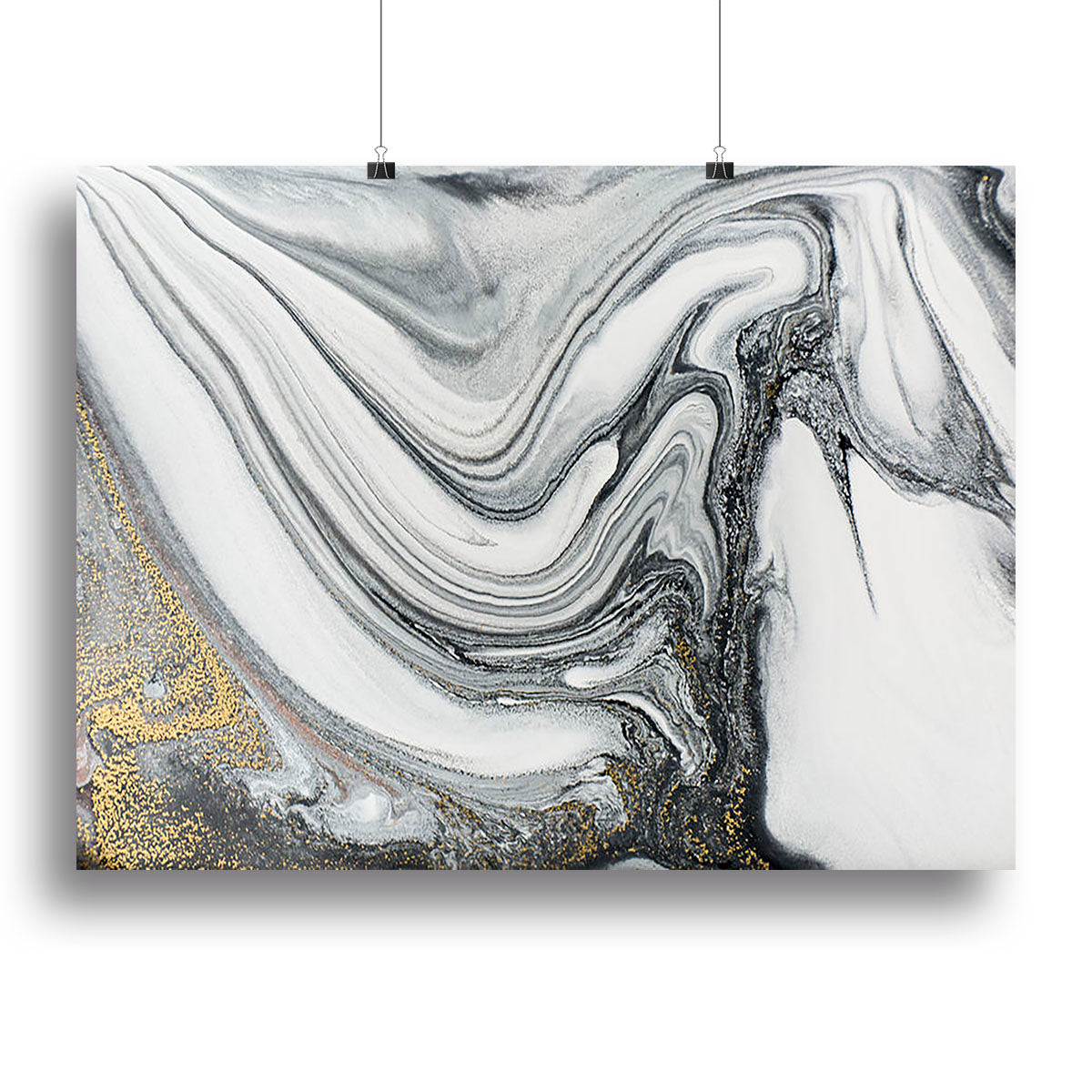 Silver and White Marble Swirl Canvas Print or Poster - Canvas Art Rocks - 2