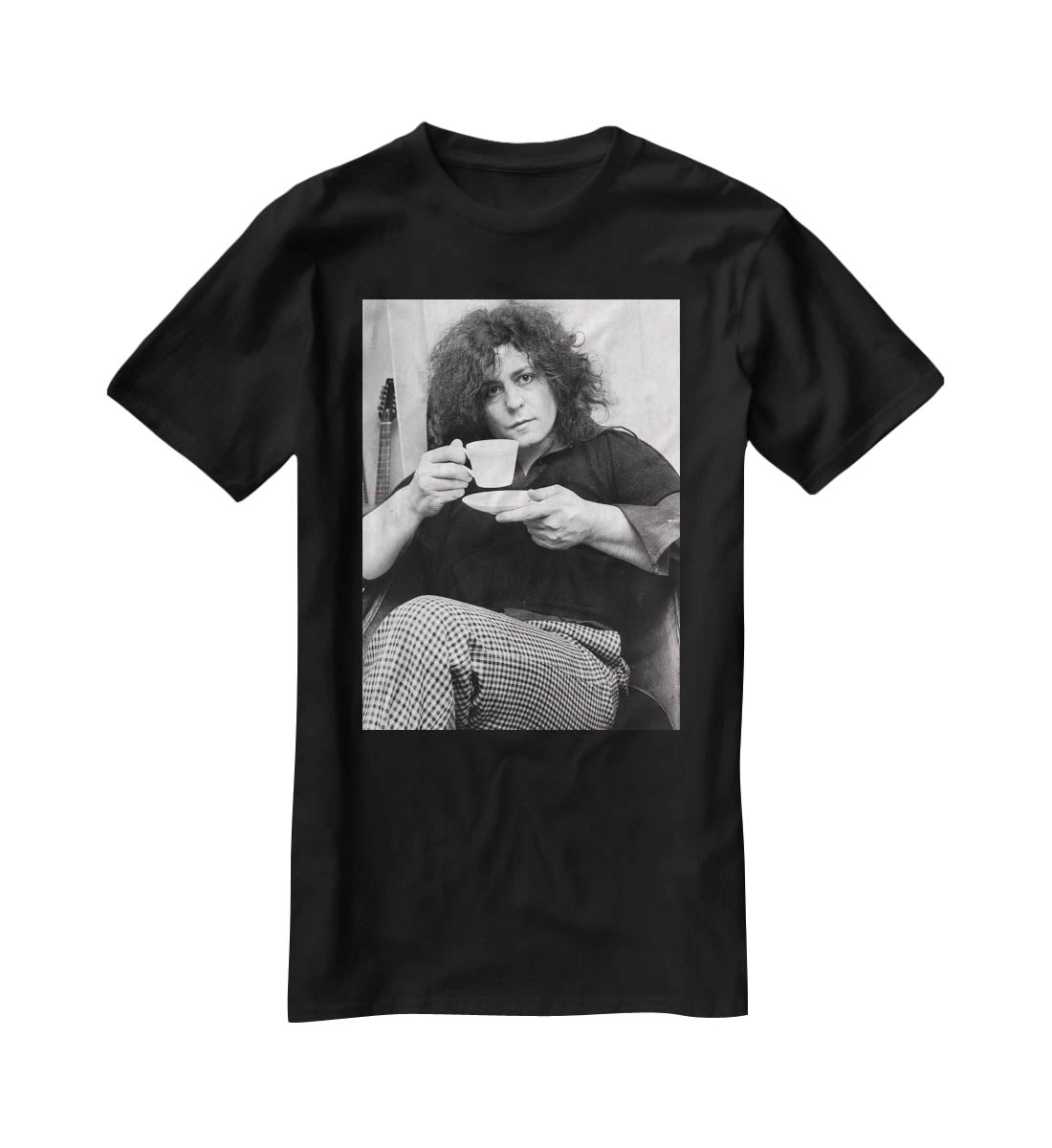 Singer Marc Bolan with tea T-Shirt - Canvas Art Rocks - 1