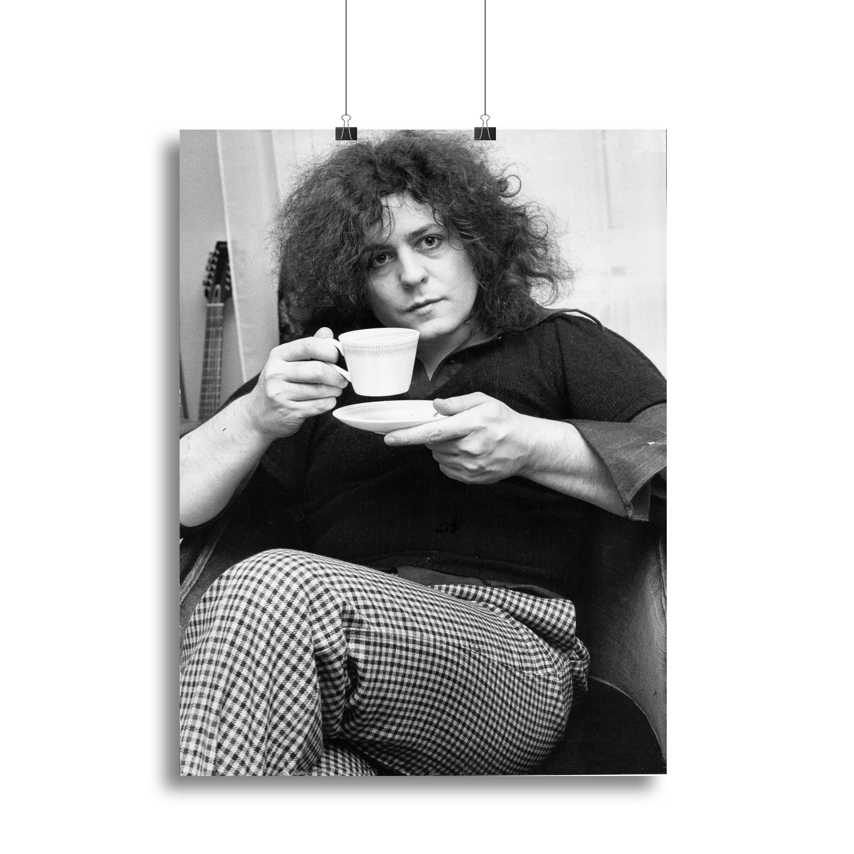 Singer Marc Bolan with tea Canvas Print or Poster - Canvas Art Rocks - 2
