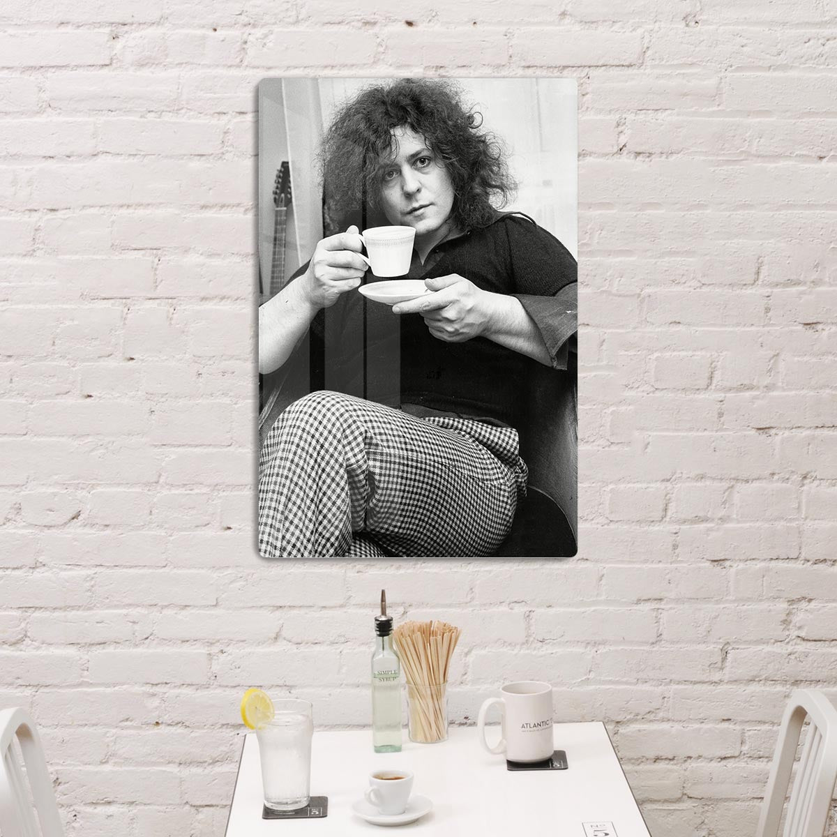 Singer Marc Bolan with tea HD Metal Print