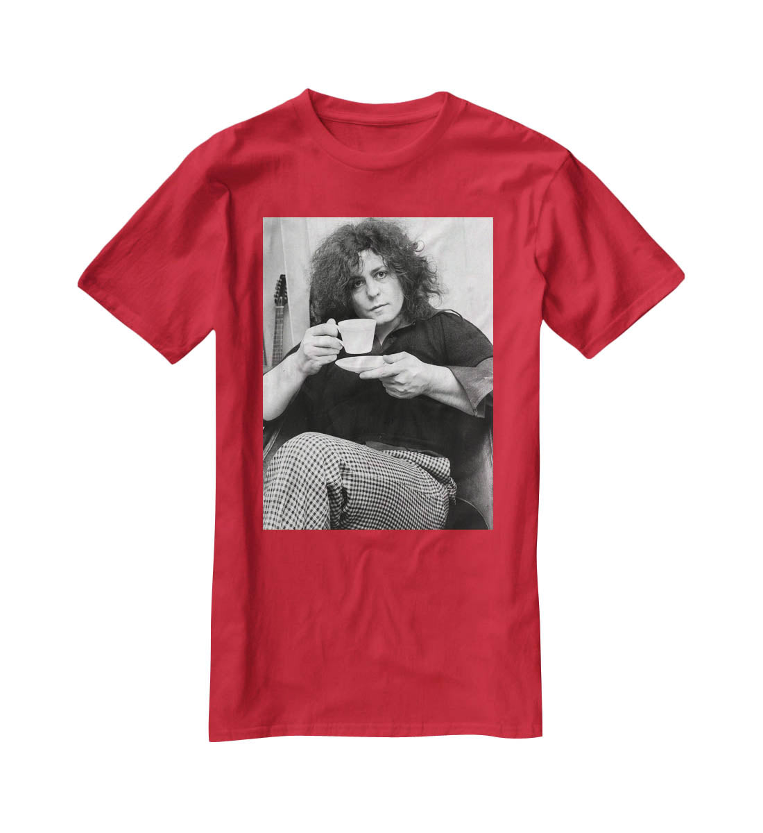 Singer Marc Bolan with tea T-Shirt - Canvas Art Rocks - 4