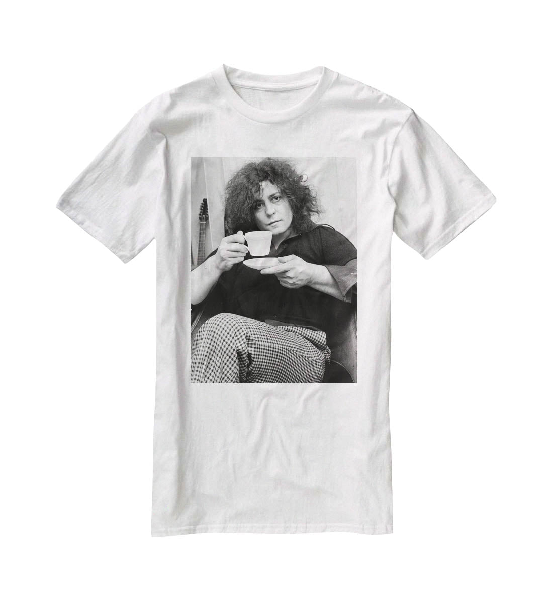 Singer Marc Bolan with tea T-Shirt - Canvas Art Rocks - 5