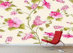 Siringa and hibiscus flower Wall Mural Wallpaper - Canvas Art Rocks - 2