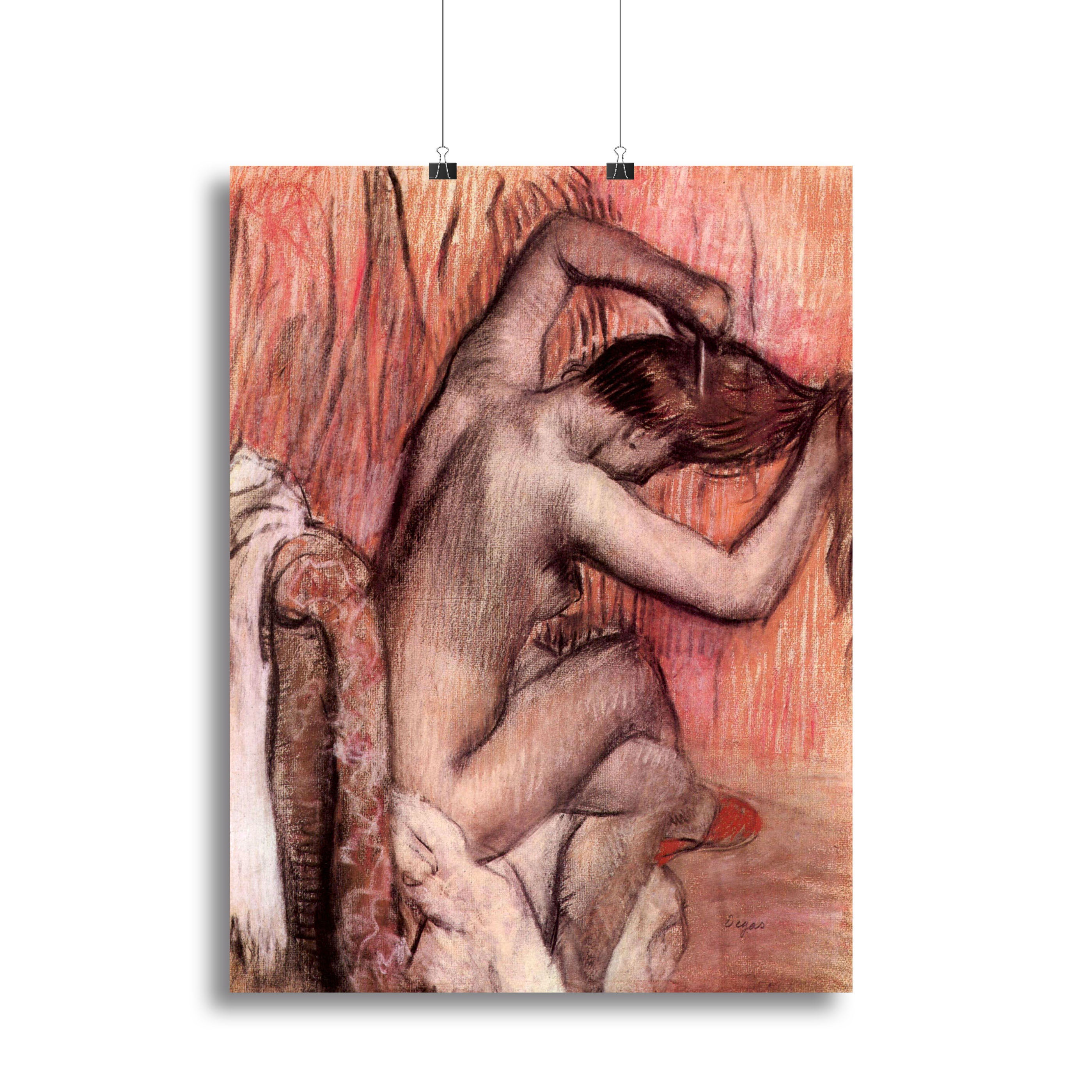 Sitting and brushing by Degas Canvas Print or Poster - Canvas Art Rocks - 2