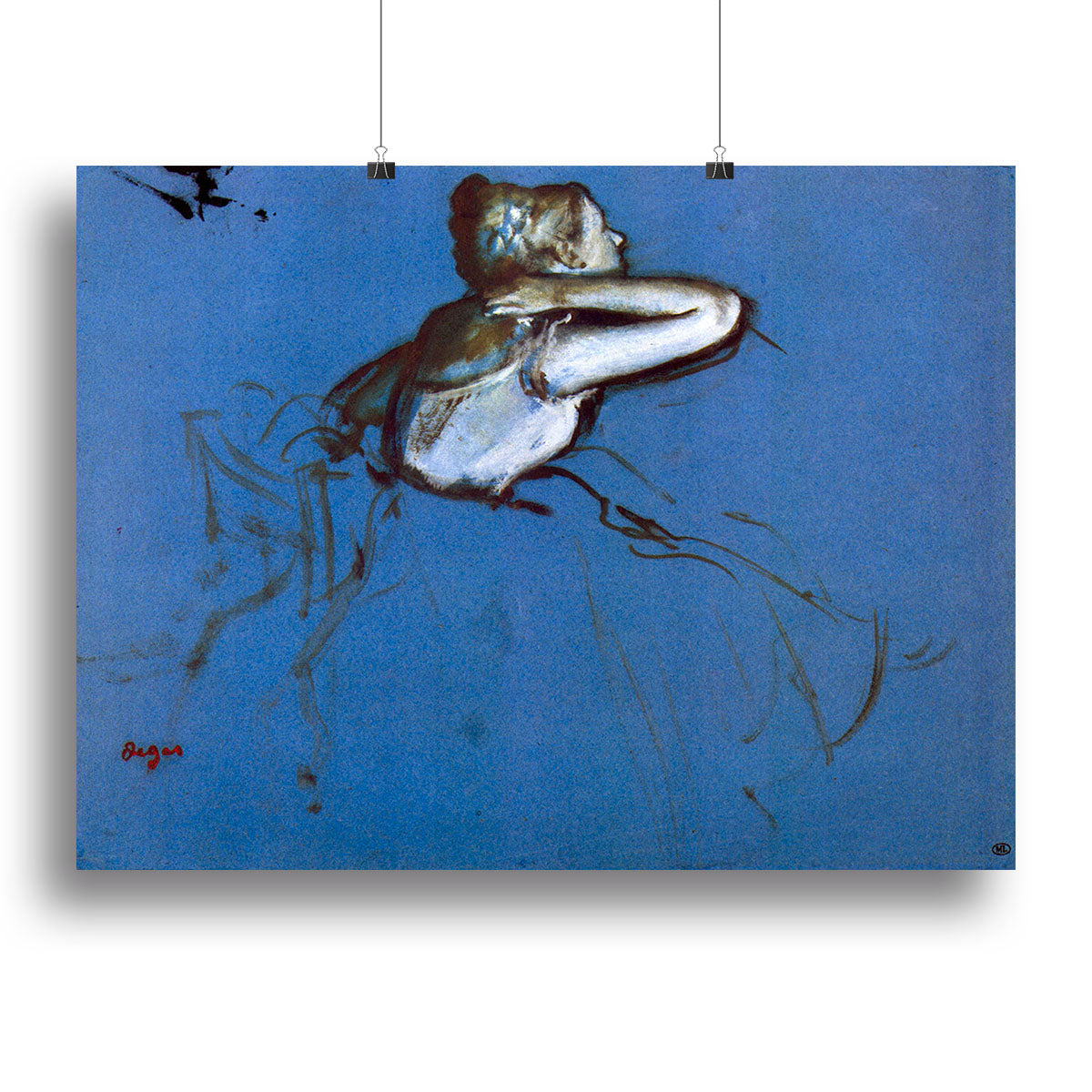 Sitting dancer in profile with hand on her neck by Degas Canvas Print or Poster - Canvas Art Rocks - 2