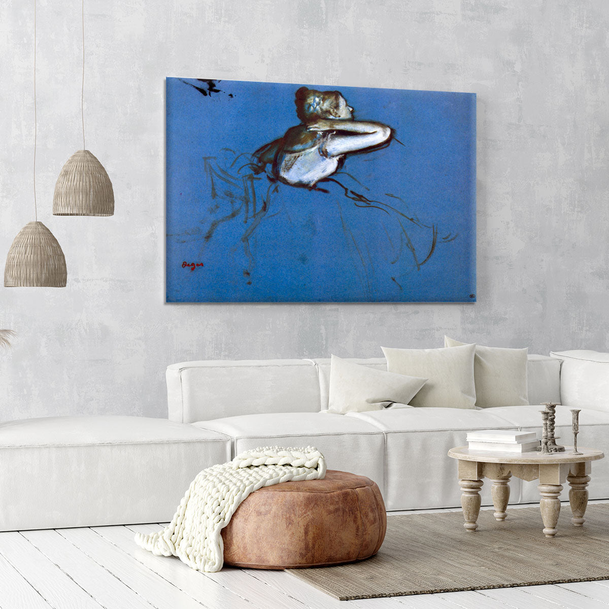 Sitting dancer in profile with hand on her neck by Degas Canvas Print or Poster - Canvas Art Rocks - 6