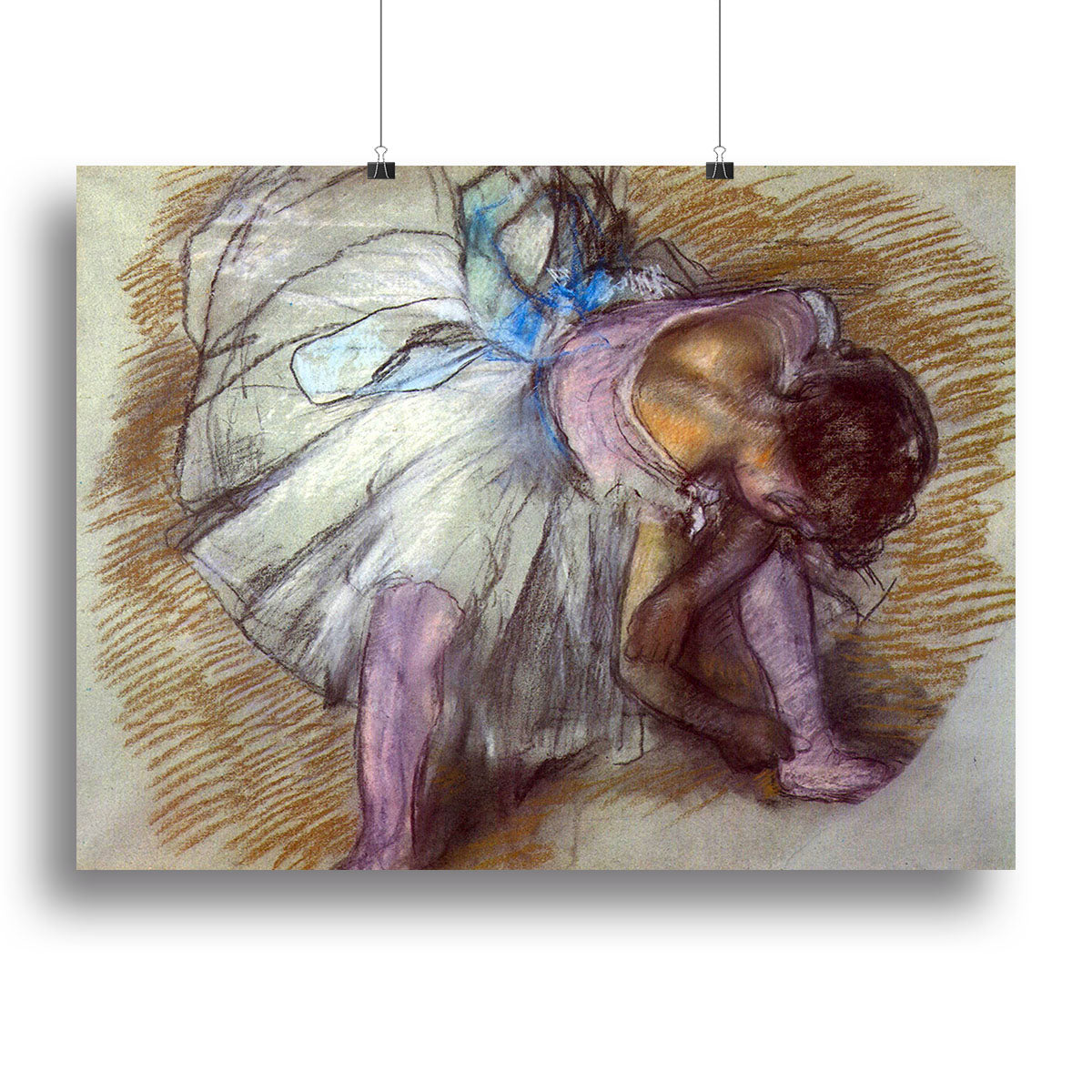 Sitting dancer lacing her slipper by Degas Canvas Print or Poster - Canvas Art Rocks - 2