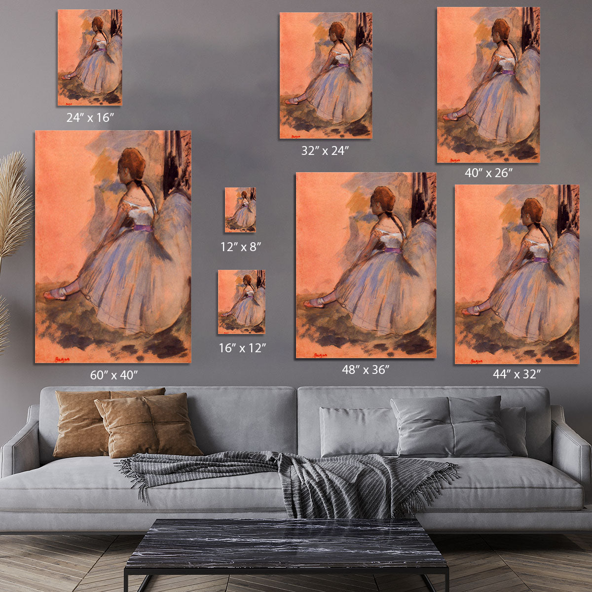 Sitting dancer with extended left leg by Degas Canvas Print or Poster - Canvas Art Rocks - 7