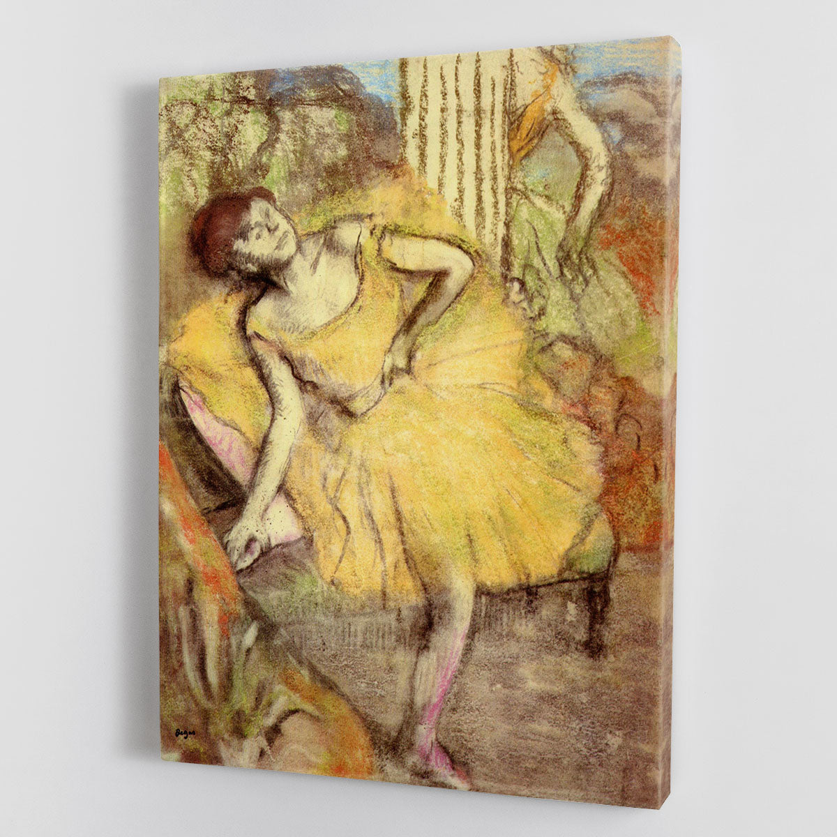 Sitting dancer with the right leg up by Degas Canvas Print or Poster - Canvas Art Rocks - 1