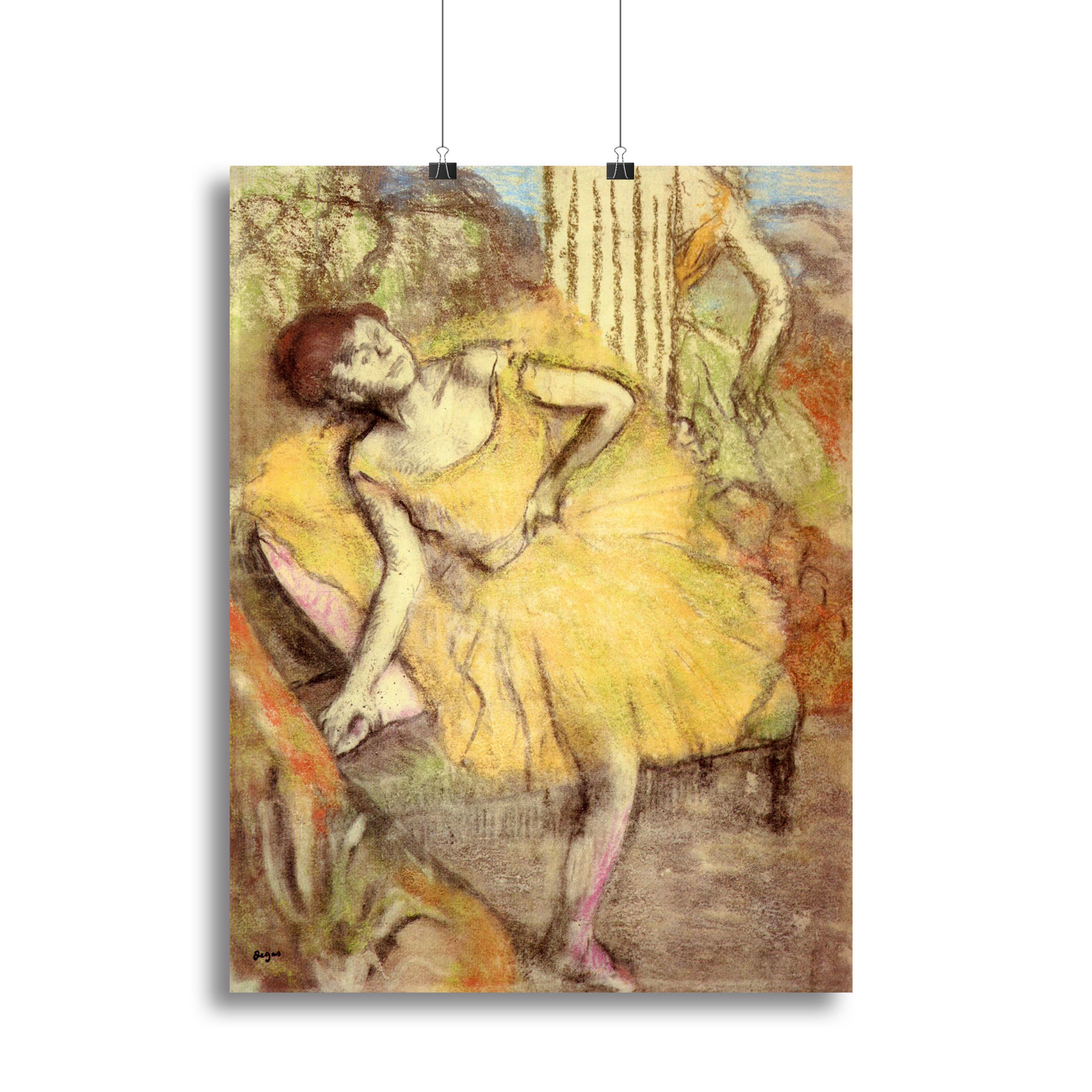 Sitting dancer with the right leg up by Degas Canvas Print or Poster - Canvas Art Rocks - 2