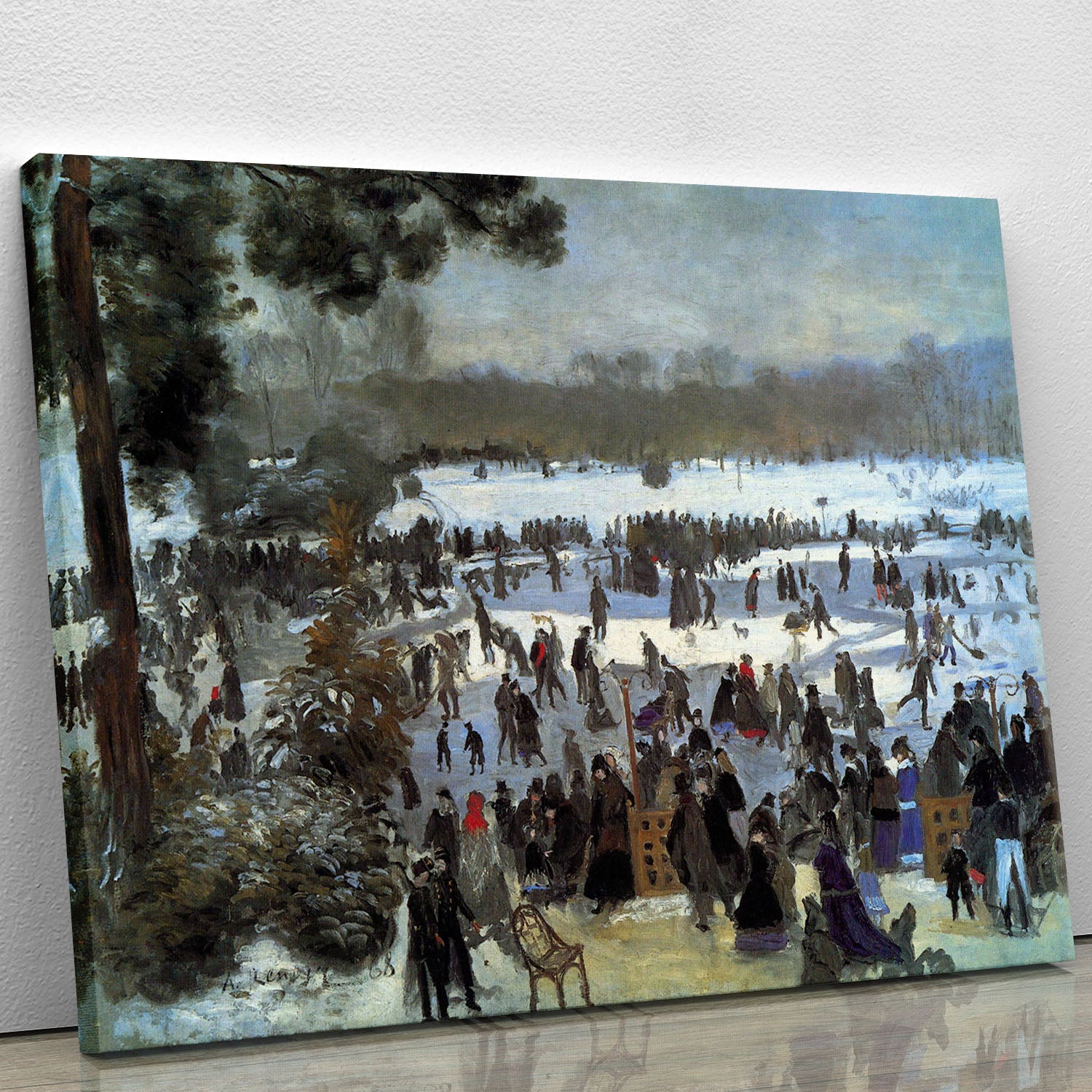 Skating runners in the Bois de Bologne by Renoir Canvas Print or Poster - Canvas Art Rocks - 1