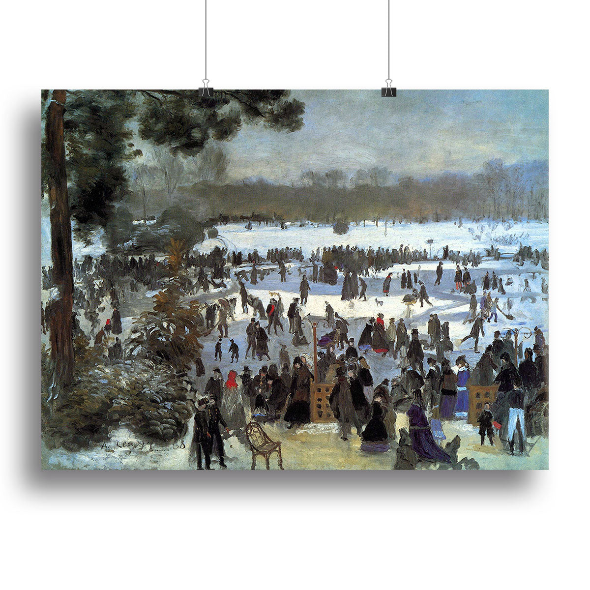 Skating runners in the Bois de Bologne by Renoir Canvas Print or Poster - Canvas Art Rocks - 2