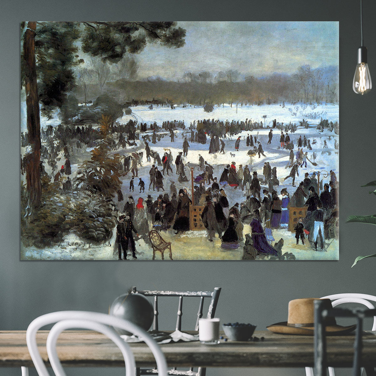 Skating runners in the Bois de Bologne by Renoir Canvas Print or Poster - Canvas Art Rocks - 3