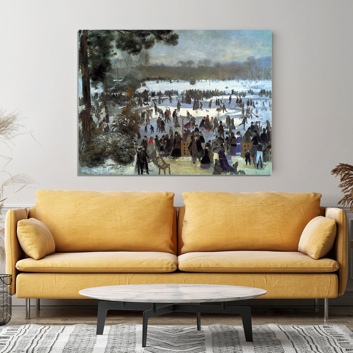 Skating runners in the Bois de Bologne by Renoir Canvas Print or Poster - Canvas Art Rocks - 4