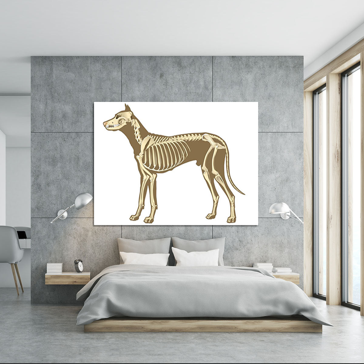Skeleton of dog section with bones x ray Canvas Print or Poster - Canvas Art Rocks - 5