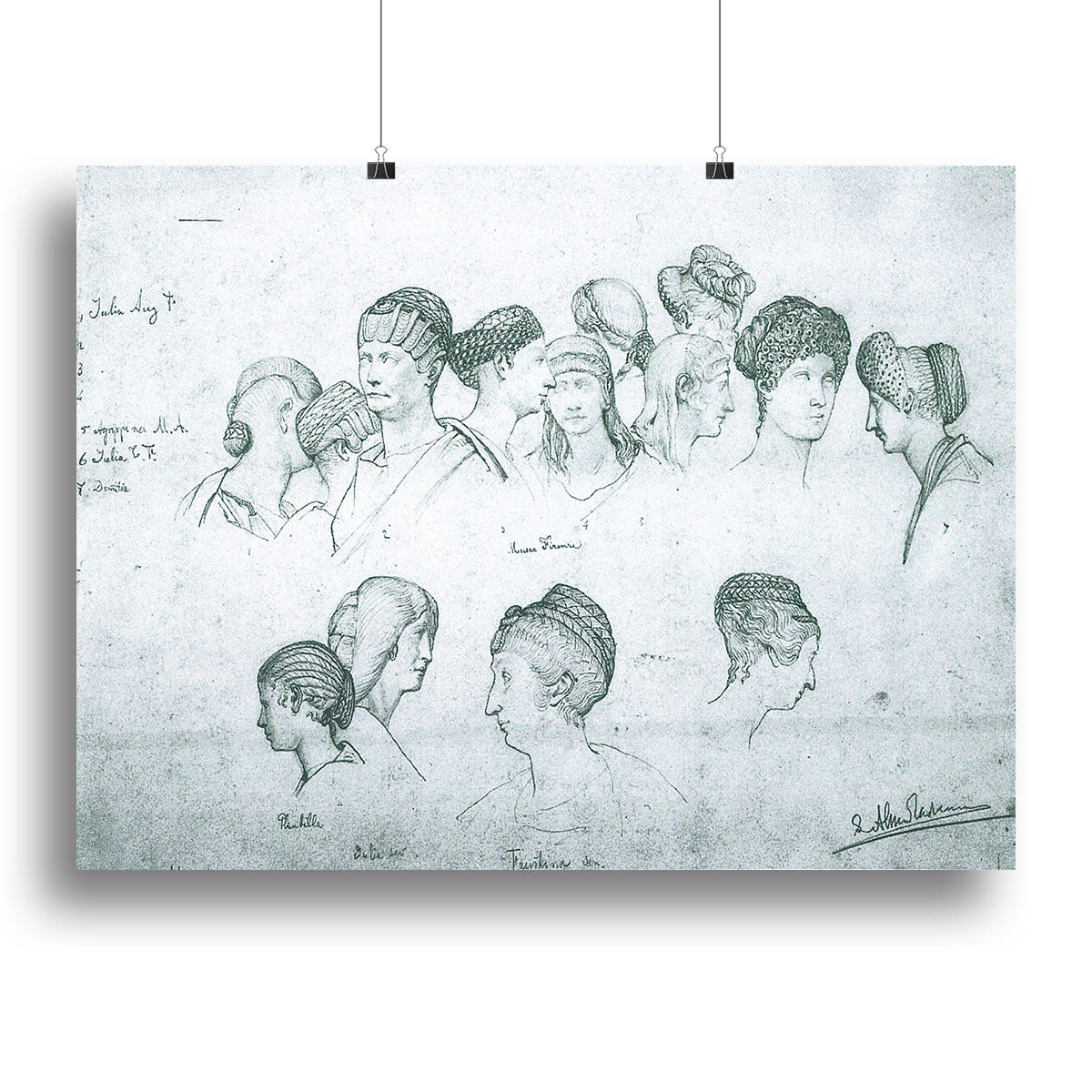 Sketch of hairstyles from ancient sculptures by Alma Tadema Canvas Print or Poster - Canvas Art Rocks - 2