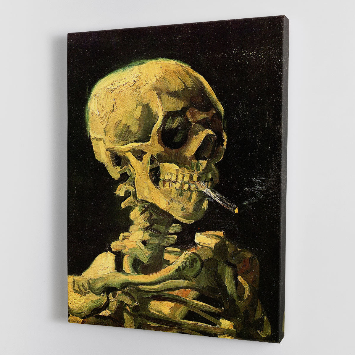 Skull with Burning Cigarette by Van Gogh Canvas Print or Poster - Canvas Art Rocks - 1