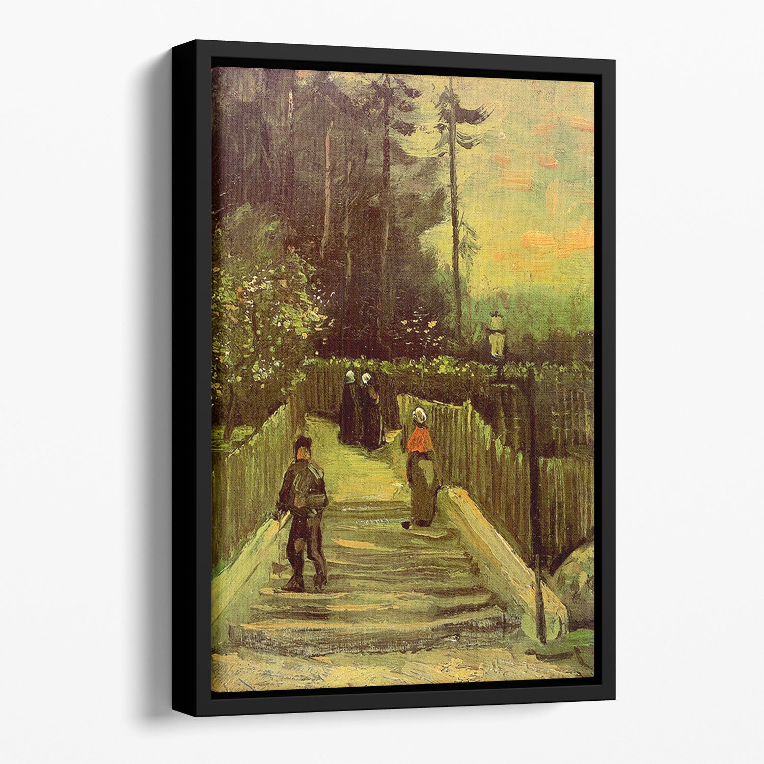 Sloping Path in Montmartre by Van Gogh Floating Framed Canvas