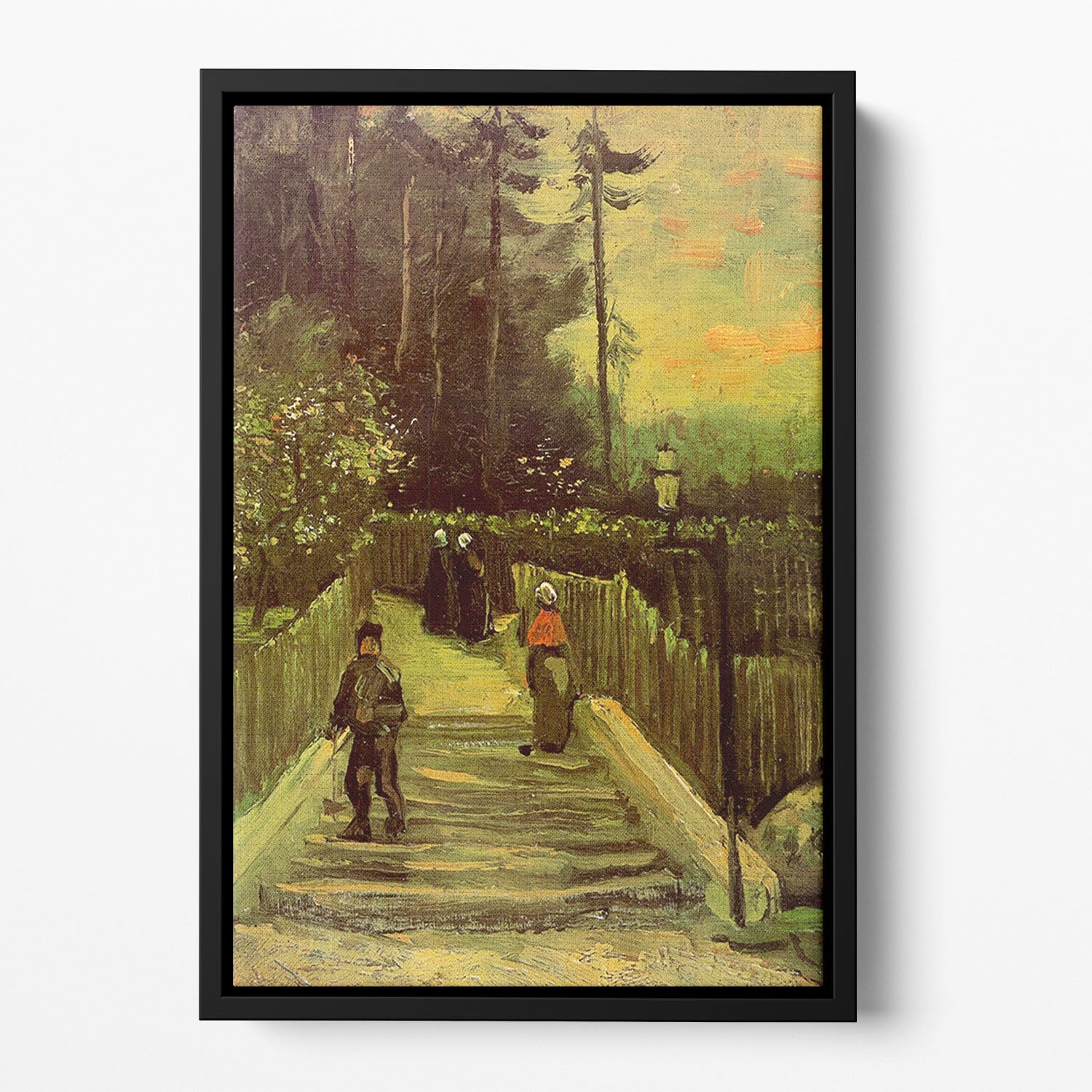 Sloping Path in Montmartre by Van Gogh Floating Framed Canvas