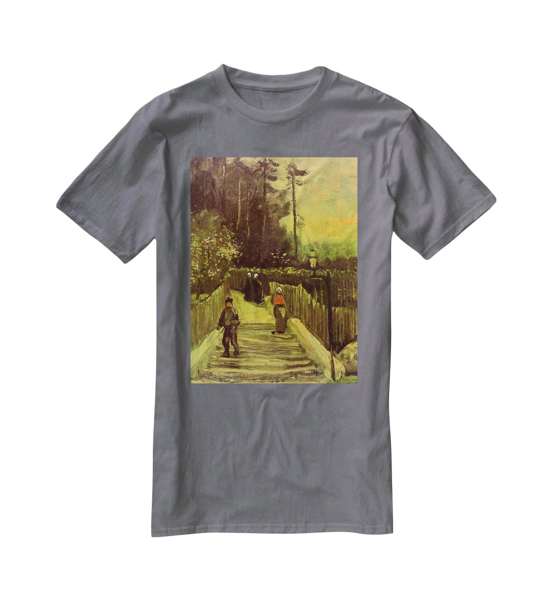 Sloping Path in Montmartre by Van Gogh T-Shirt - Canvas Art Rocks - 3