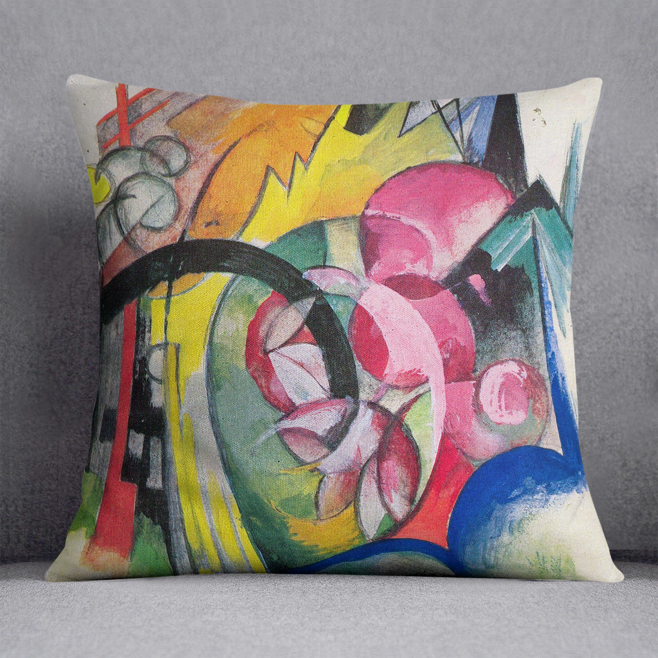 Small composition II by Franz Marc Cushion