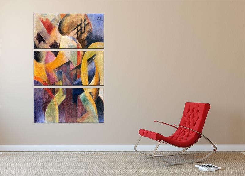 Small composition I by Franz Marc 3 Split Panel Canvas Print - Canvas Art Rocks - 2