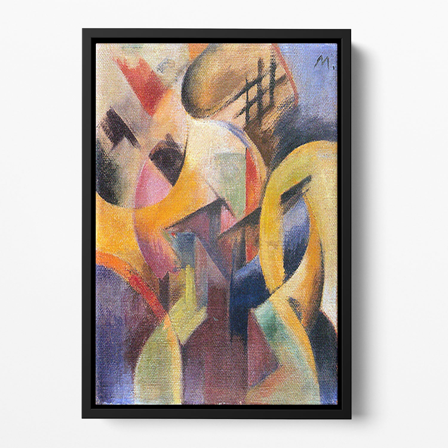 Small composition I by Franz Marc Floating Framed Canvas