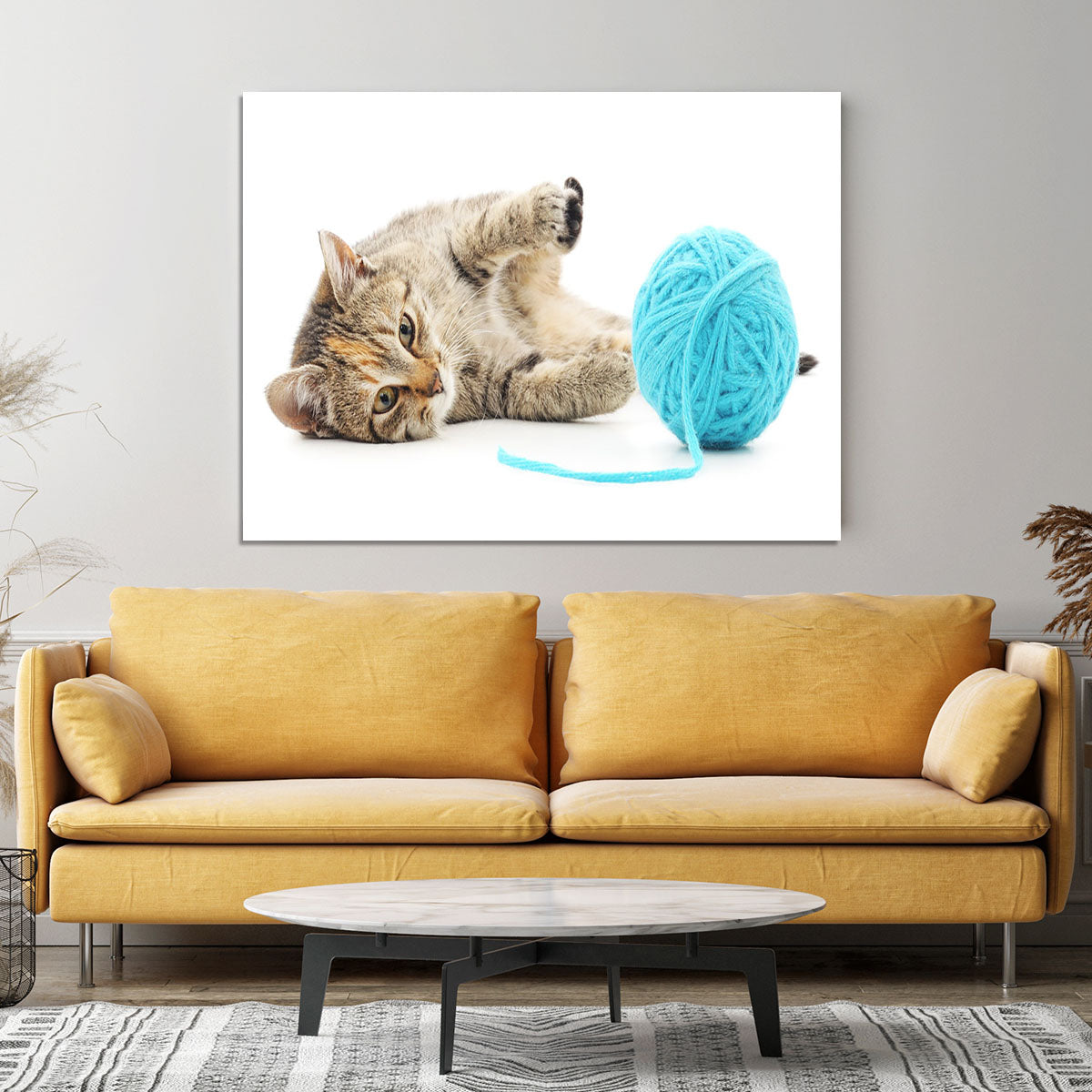 Small funny kitten and clew of thread Canvas Print or Poster - Canvas Art Rocks - 4