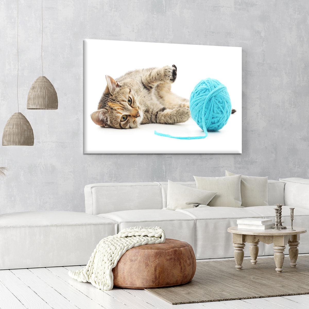 Small funny kitten and clew of thread Canvas Print or Poster - Canvas Art Rocks - 6