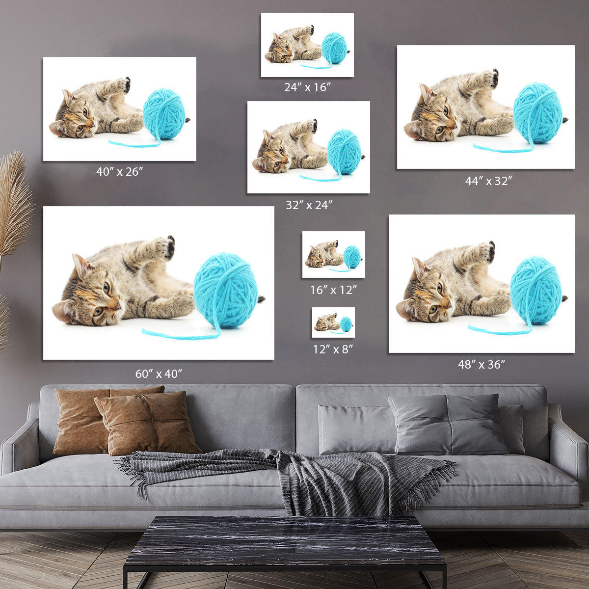 Small funny kitten and clew of thread Canvas Print or Poster - Canvas Art Rocks - 7