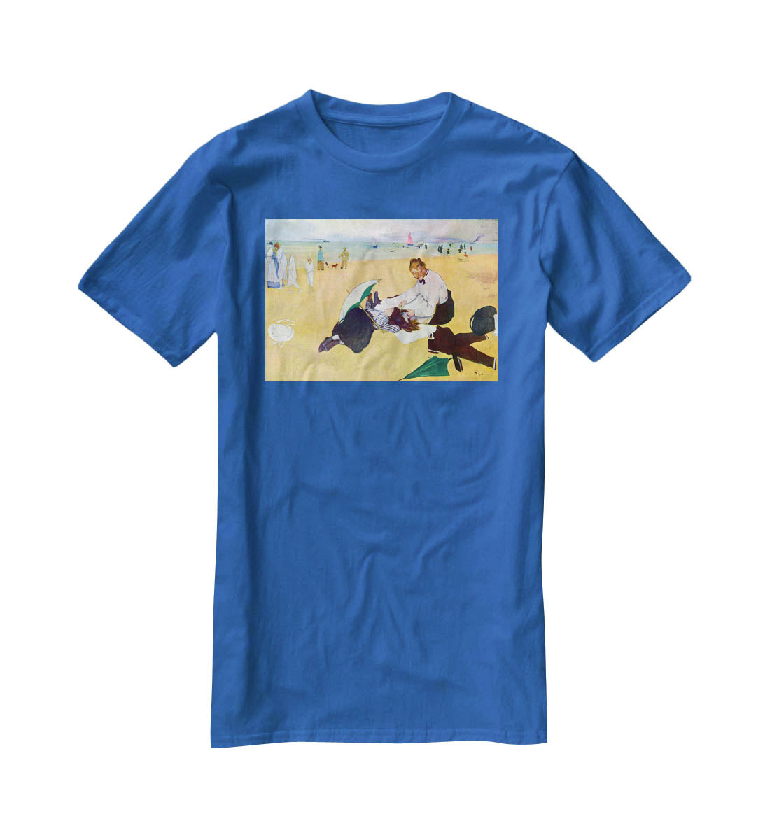 Small girls on the beach by Degas T-Shirt - Canvas Art Rocks - 2