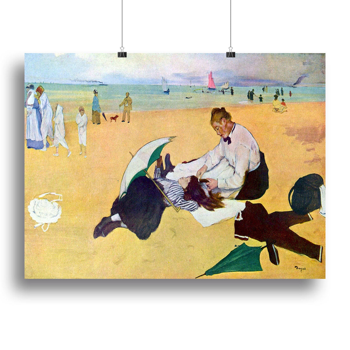 Small girls on the beach by Degas Canvas Print or Poster - Canvas Art Rocks - 2