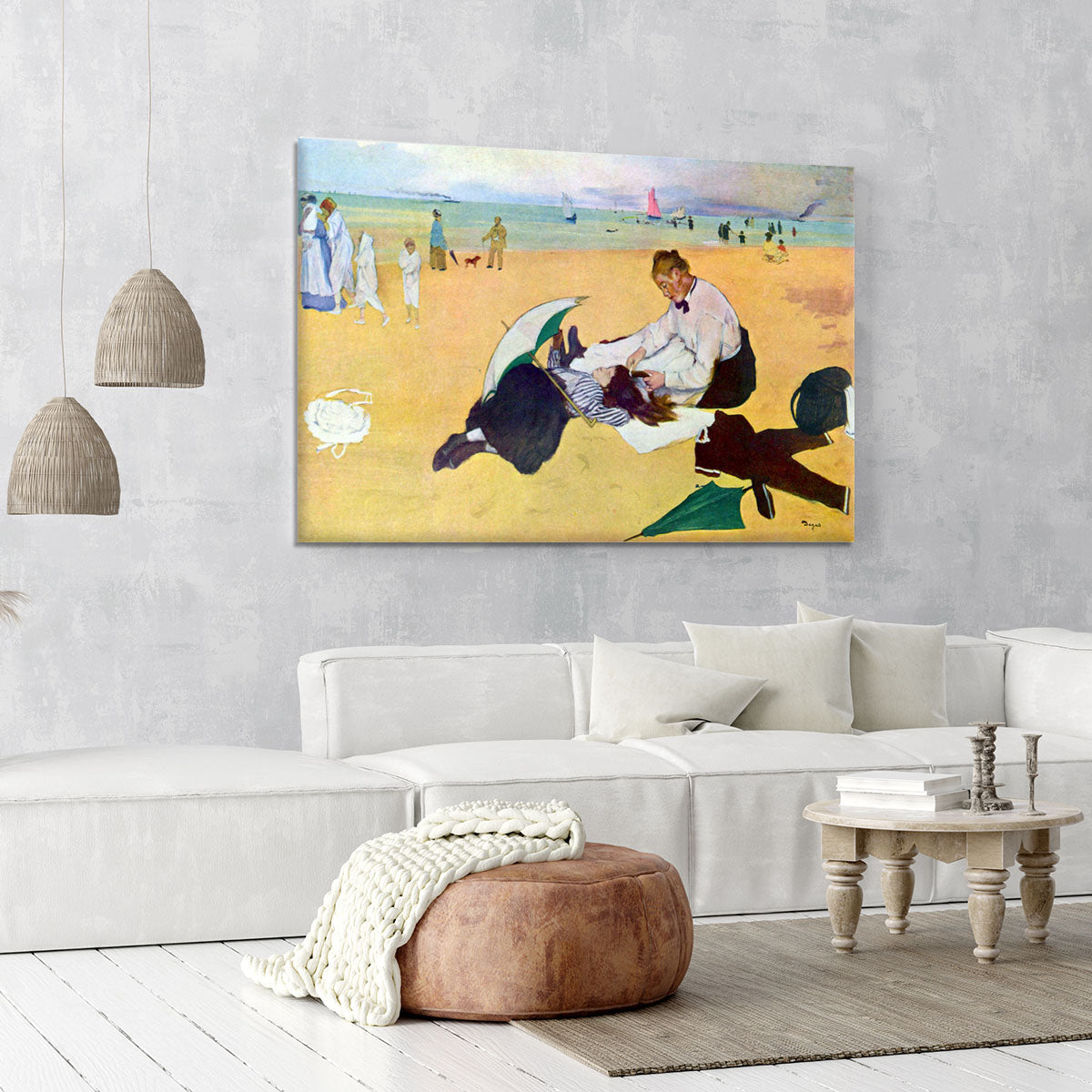 Small girls on the beach by Degas Canvas Print or Poster - Canvas Art Rocks - 6