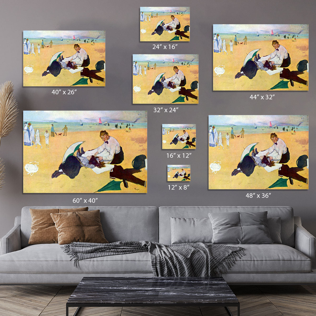 Small girls on the beach by Degas Canvas Print or Poster - Canvas Art Rocks - 7