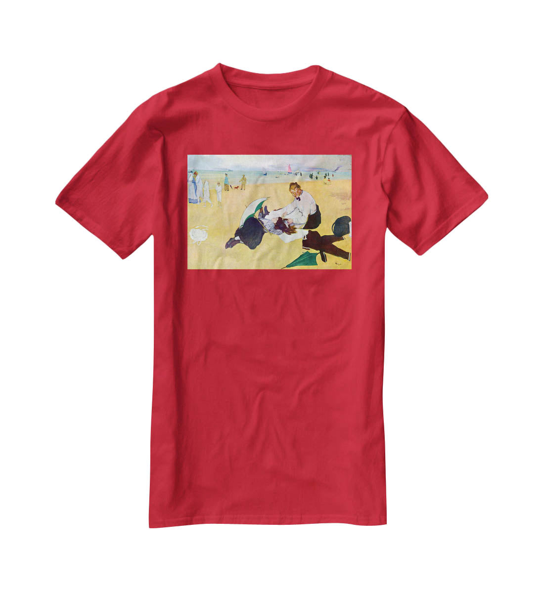 Small girls on the beach by Degas T-Shirt - Canvas Art Rocks - 4