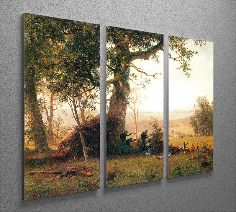 Small war postal service strike in Virginia by Bierstadt 3 Split Panel Canvas Print - Canvas Art Rocks - 2