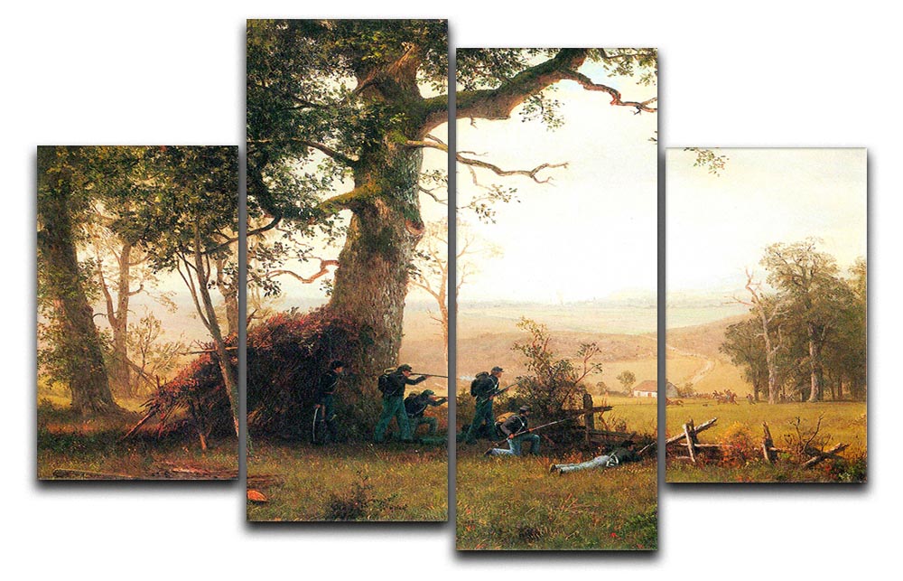 Small war postal service strike in Virginia by Bierstadt 4 Split Panel Canvas - Canvas Art Rocks - 1