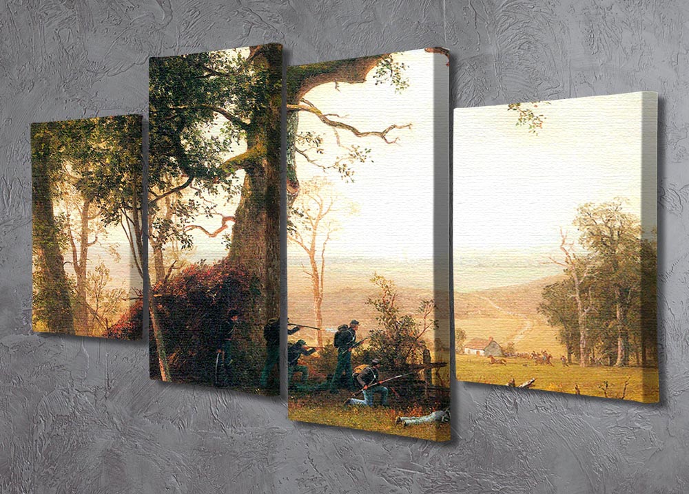 Small war postal service strike in Virginia by Bierstadt 4 Split Panel Canvas - Canvas Art Rocks - 2