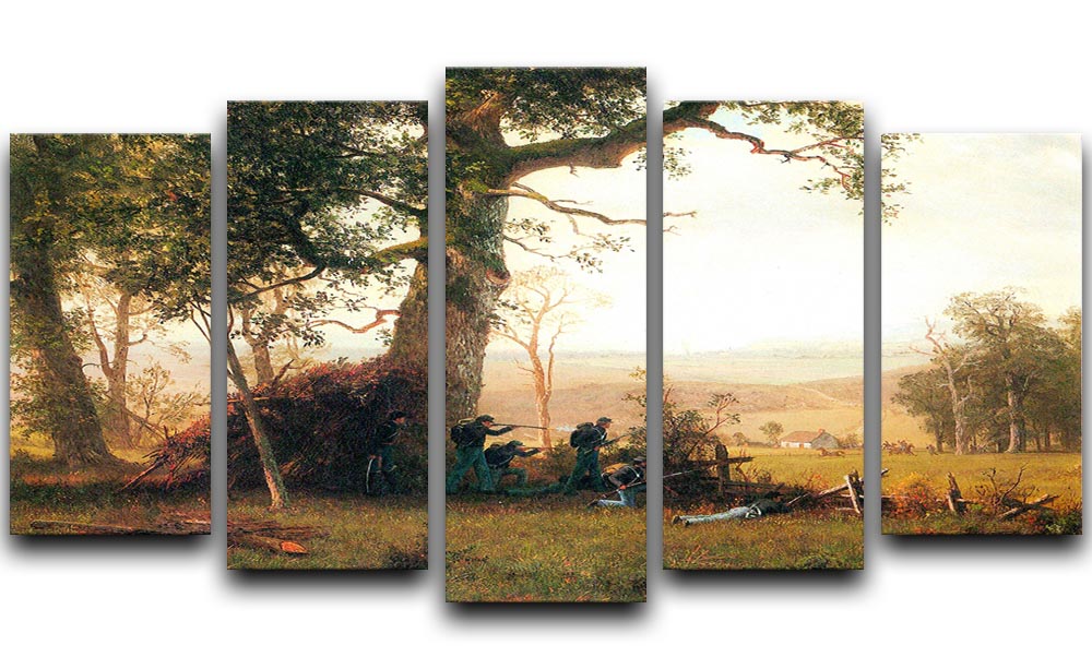 Small war postal service strike in Virginia by Bierstadt 5 Split Panel Canvas - Canvas Art Rocks - 1