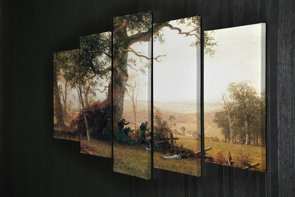 Small war postal service strike in Virginia by Bierstadt 5 Split Panel Canvas - Canvas Art Rocks - 2