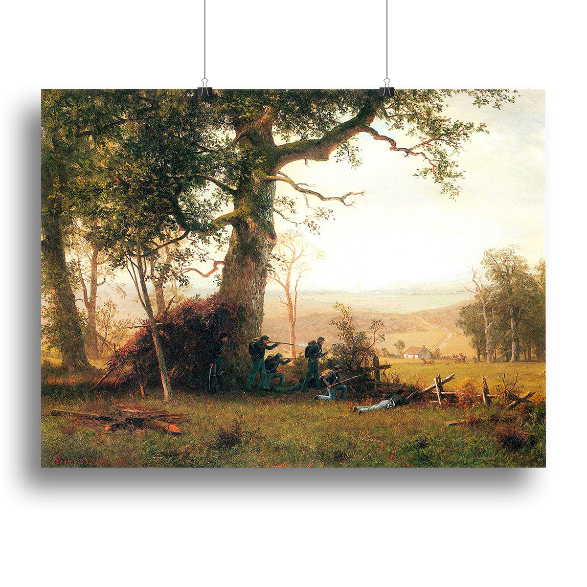 Small war postal service strike in Virginia by Bierstadt Canvas Print or Poster - Canvas Art Rocks - 2