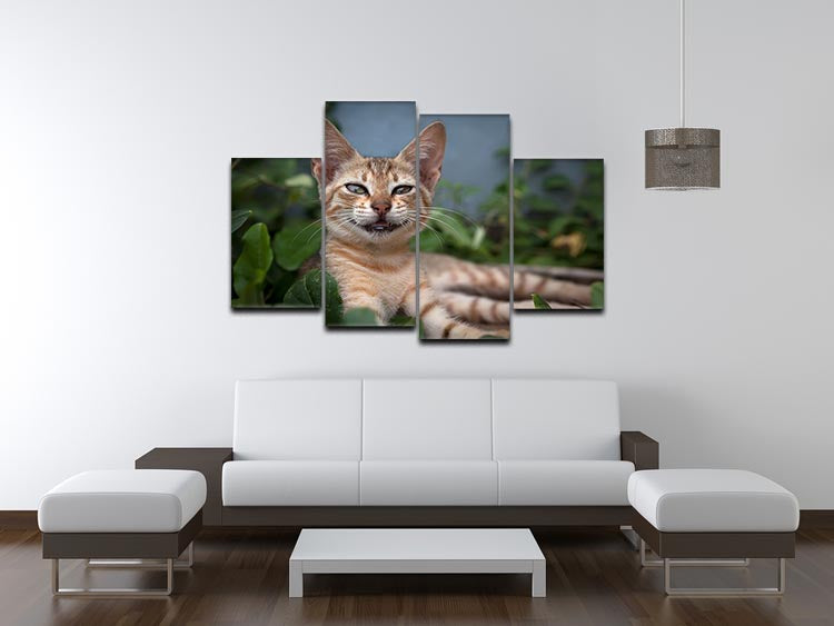 Smiling Cat 4 Split Panel Canvas - Canvas Art Rocks - 3